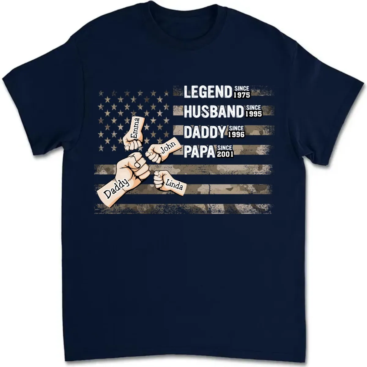 Father's Day - Legend Husband Daddy Papa - Personalized T-Shirt