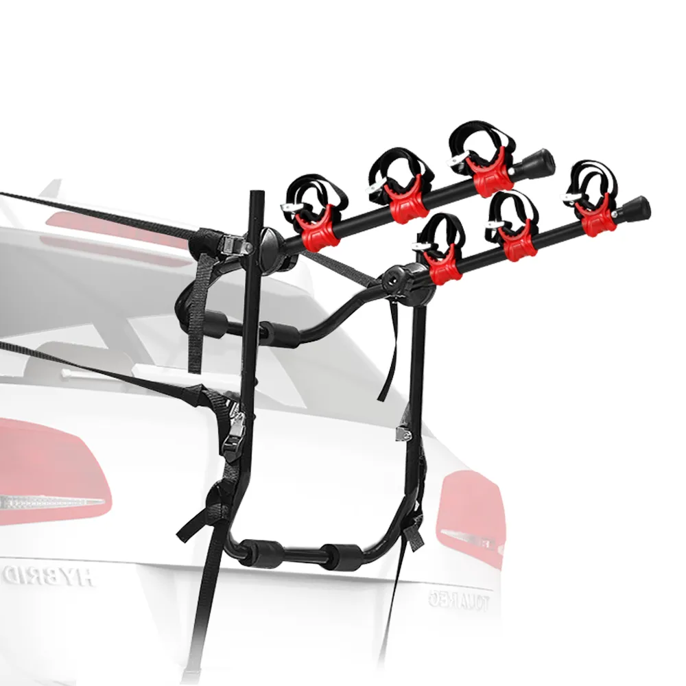 Fieryred 3 Bike Rack Bicycle Carrier Car Rear Universal Trunk Foldable