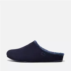 Fitflop Men Shove Shearling-Lined Suede Slippers |FM1-399| Midnight Navy