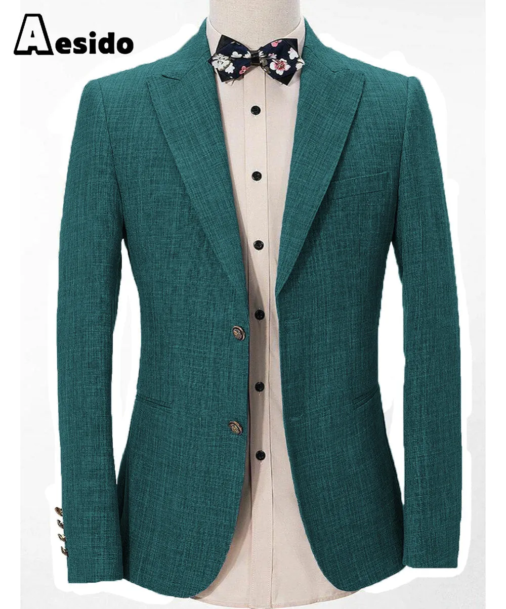 Formal Men's Regular Peak Lapel Blazer for Weddings