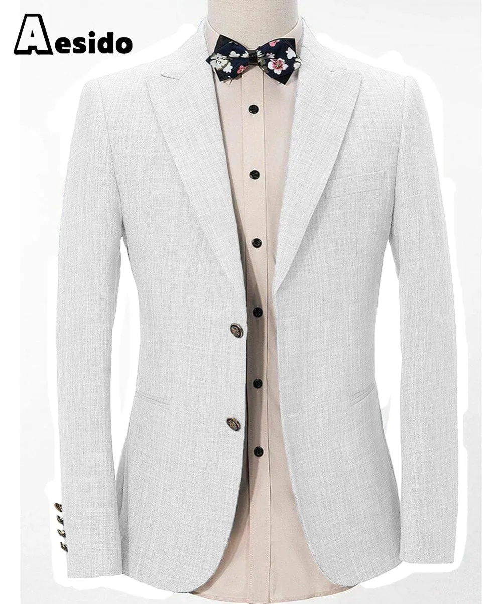 Formal Men's Regular Peak Lapel Blazer for Weddings