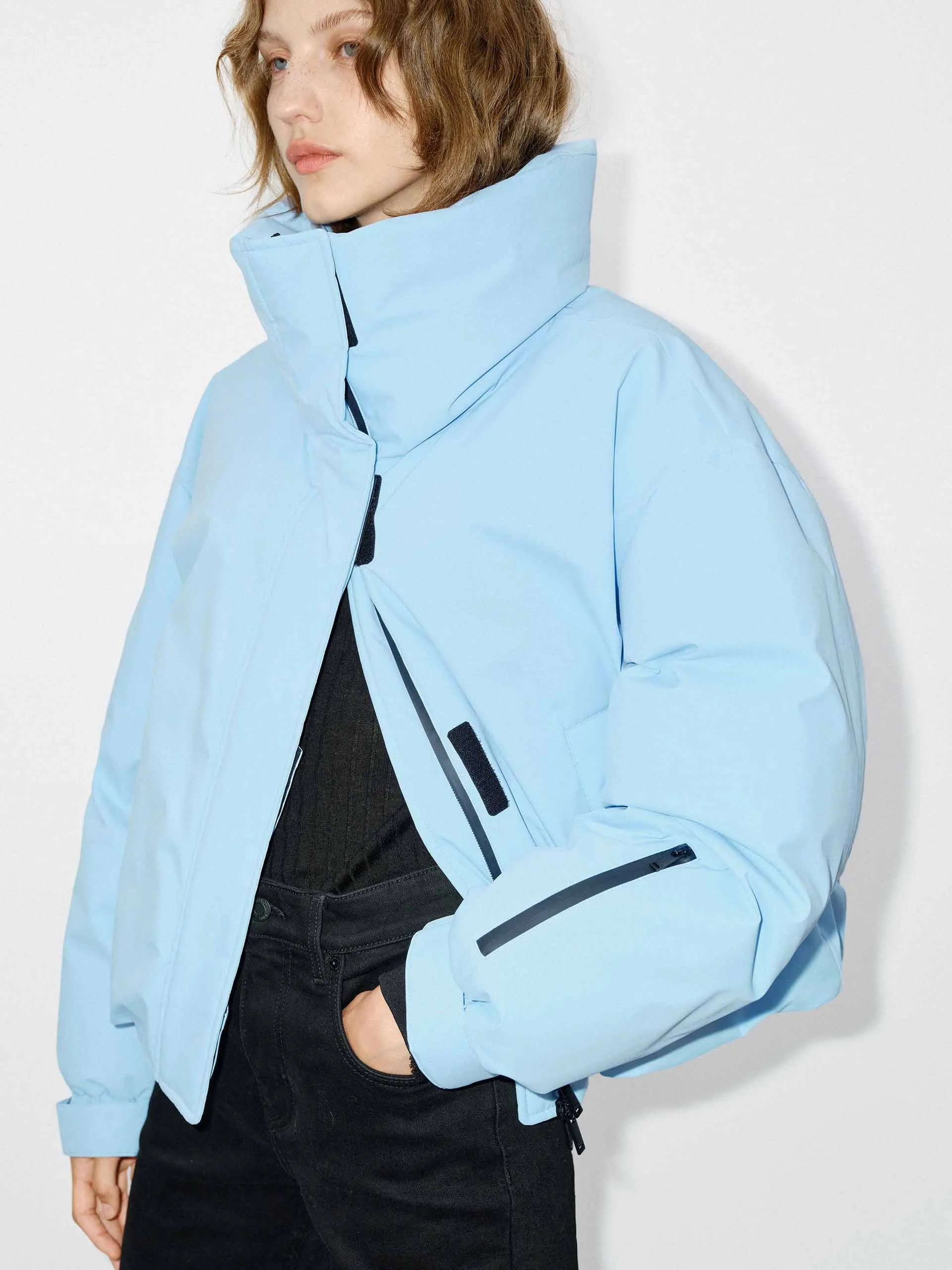 Funnel Neck Cropped Jacket