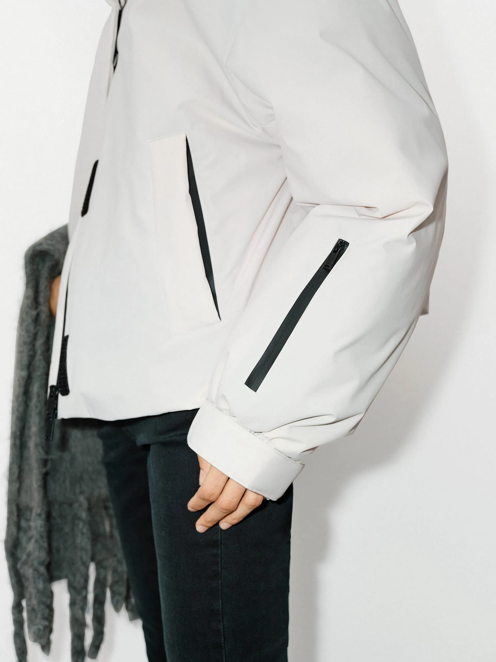 Funnel Neck Cropped Jacket