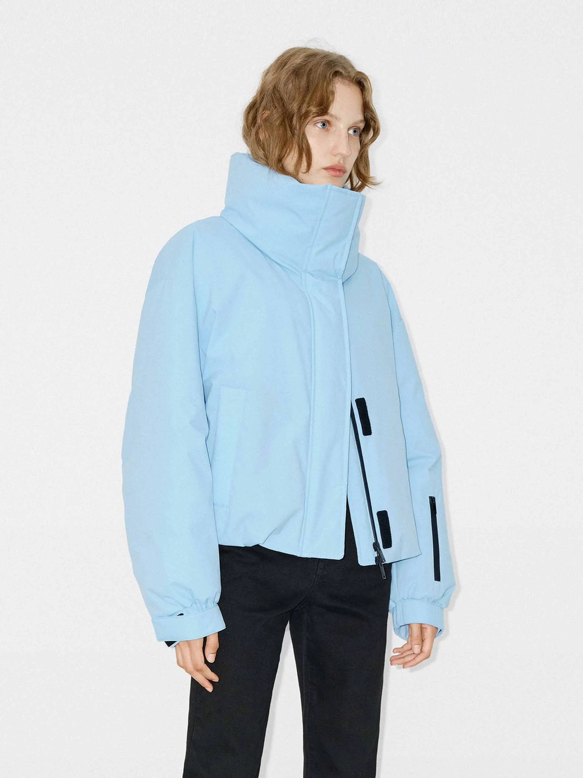 Funnel Neck Cropped Jacket