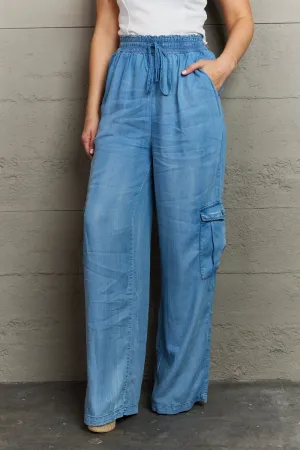 GeeGee Out Of Site Full Size Denim Cargo Pants