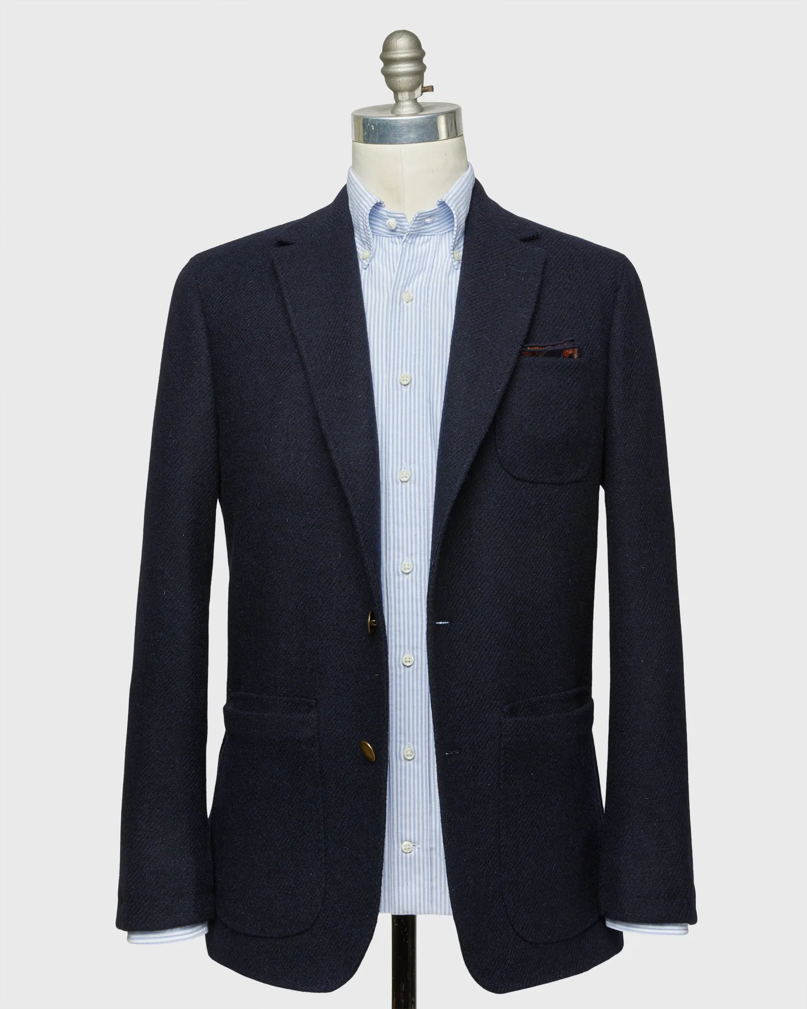 Ghost Blazer in Navy Harris Tweed