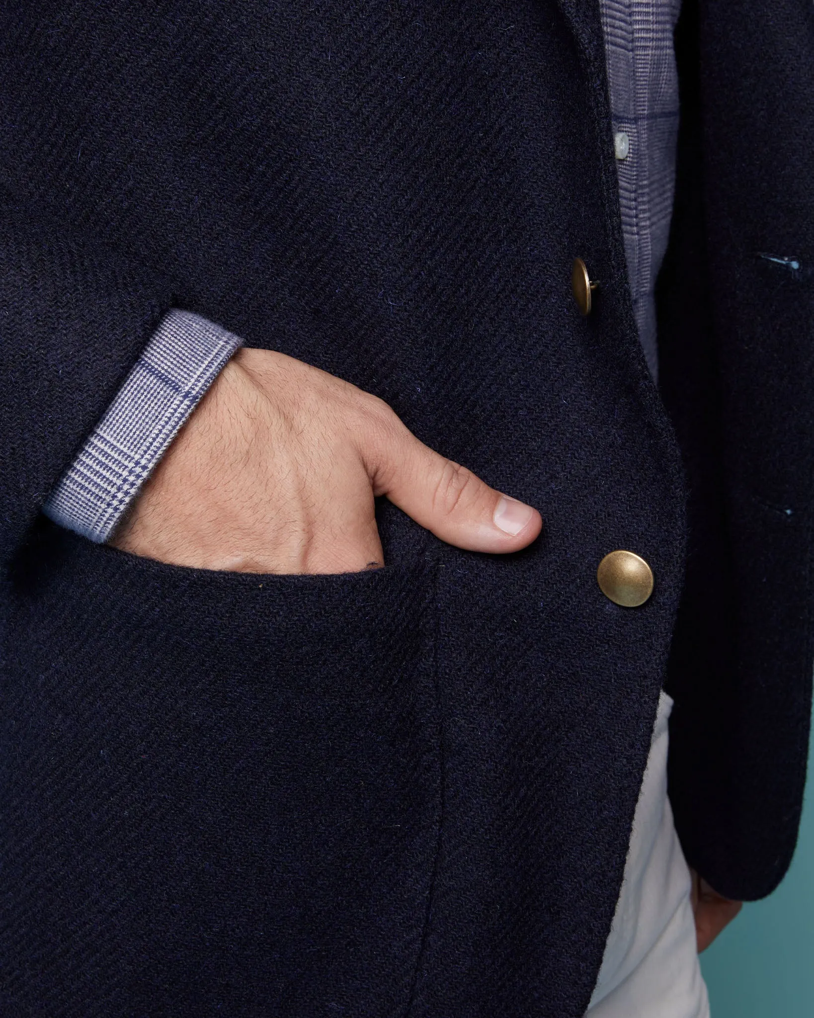 Ghost Blazer in Navy Harris Tweed