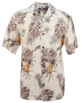 Golden Pineapple Mens Shirt in Ivory