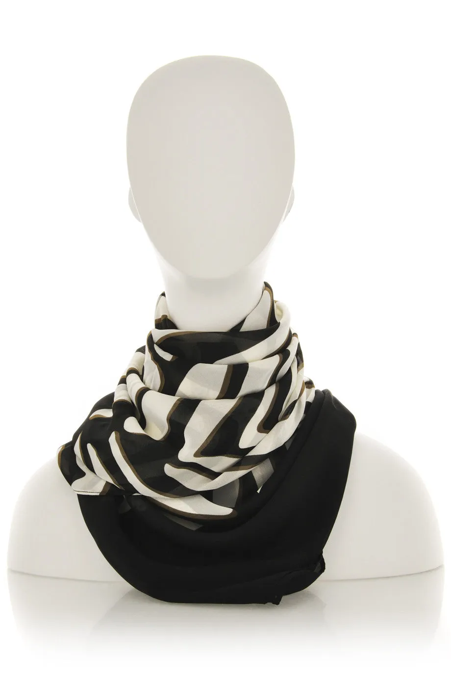 GOTTEX ZEBRA Black & White Printed Woman Scarf