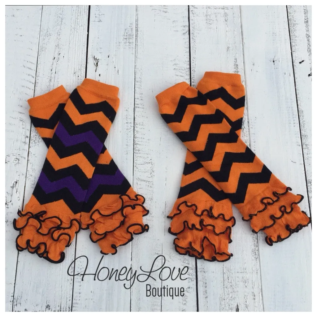 Halloween ruffle leg warmers and headband set