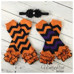 Halloween ruffle leg warmers and headband set