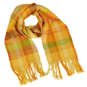 Handwoven Scarf, "Citrus," 8.5 x 73 inches