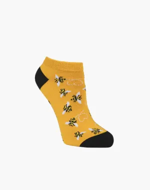 Heart Bees Women's Bamboo Ankle Socks