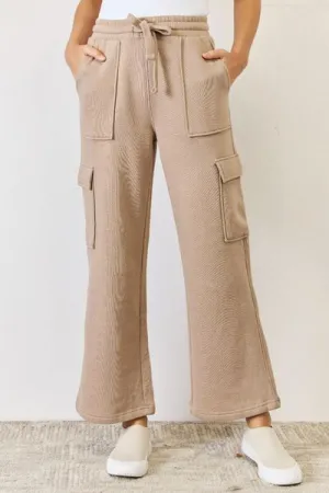 High Waist Cargo Wide Leg Pants