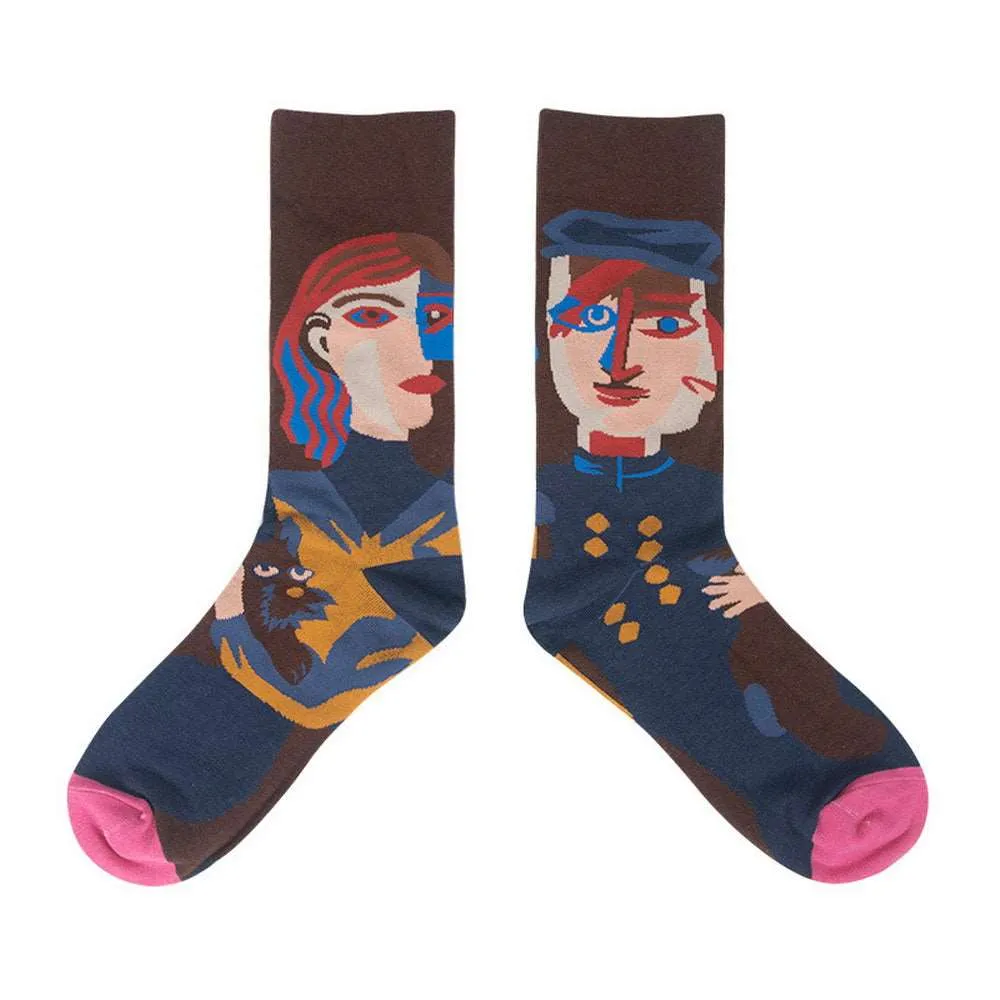 Himiyako Novelty Socks w/ Abstract Painting Patterns BM902