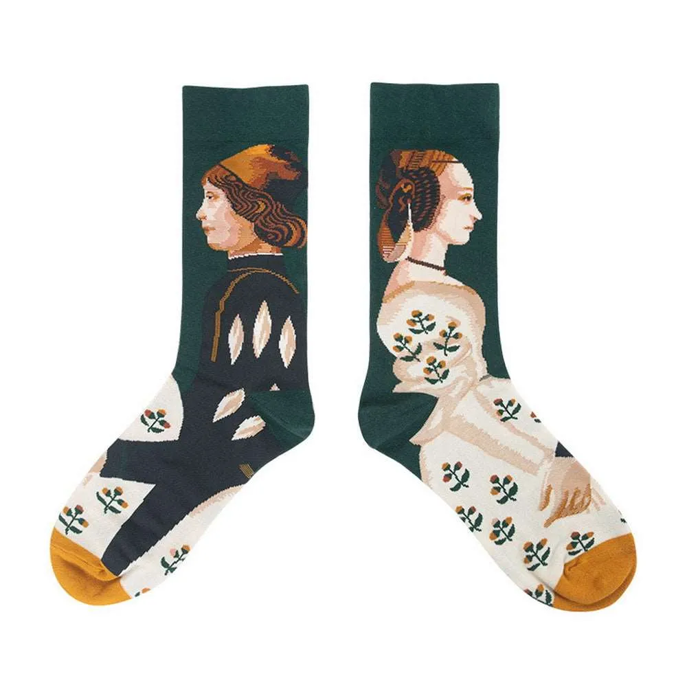 Himiyako Novelty Socks w/ Abstract Painting Patterns BM902