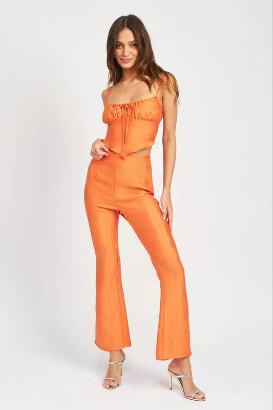 Hot Girl Amalfi Spaghetti Strap Tied Handkerchief Top In Orange