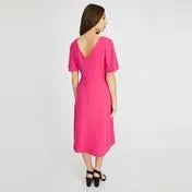 Hot Pink V-Back Dress