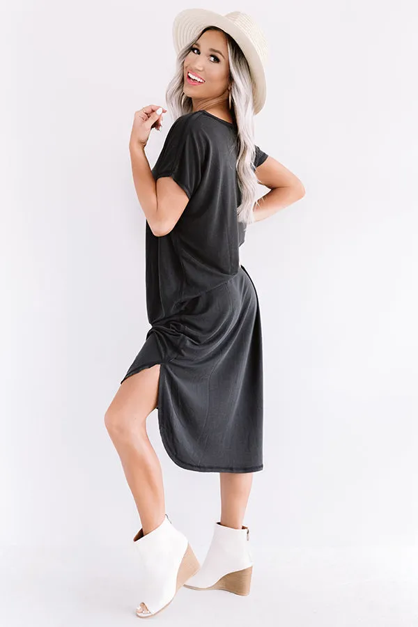 Huntington Beach Happy Hour Midi In Black