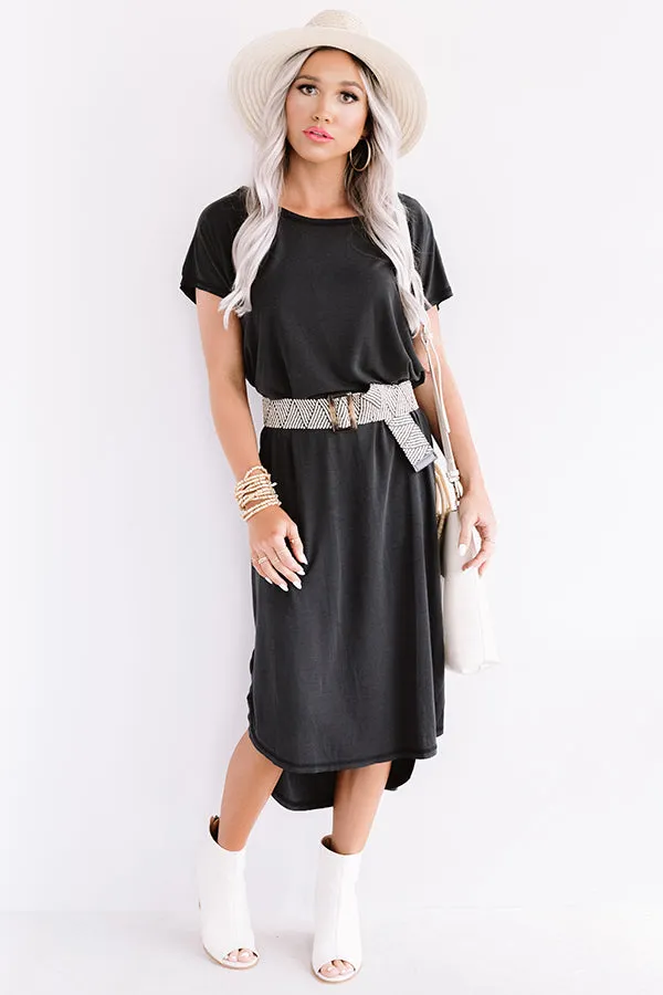 Huntington Beach Happy Hour Midi In Black