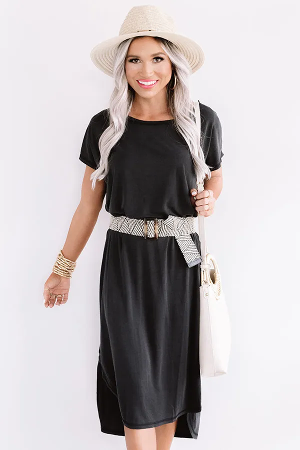 Huntington Beach Happy Hour Midi In Black