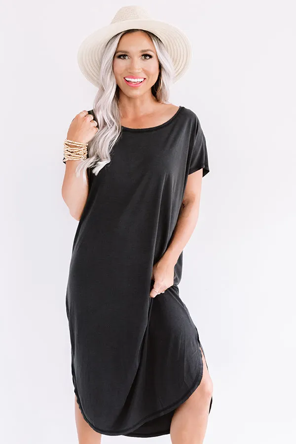 Huntington Beach Happy Hour Midi In Black