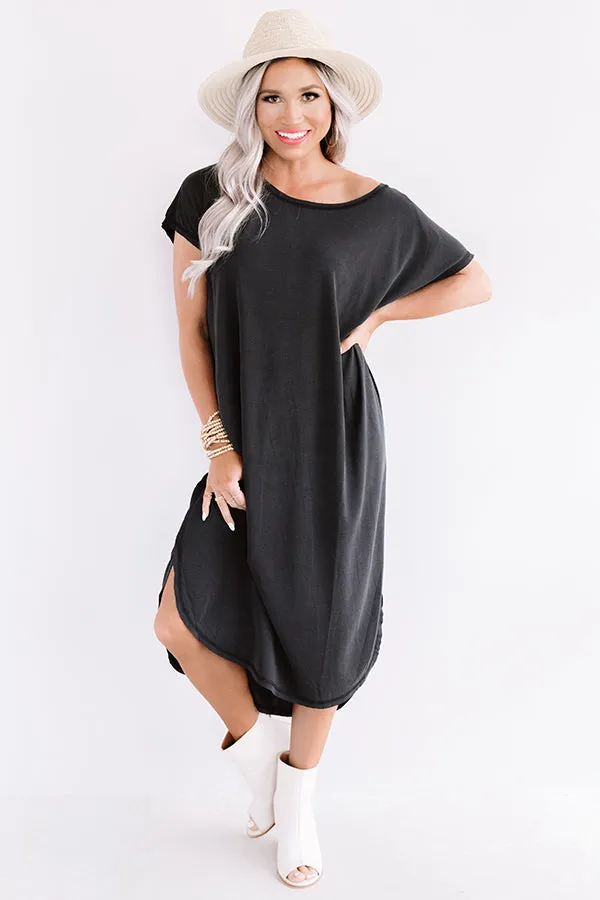 Huntington Beach Happy Hour Midi In Black