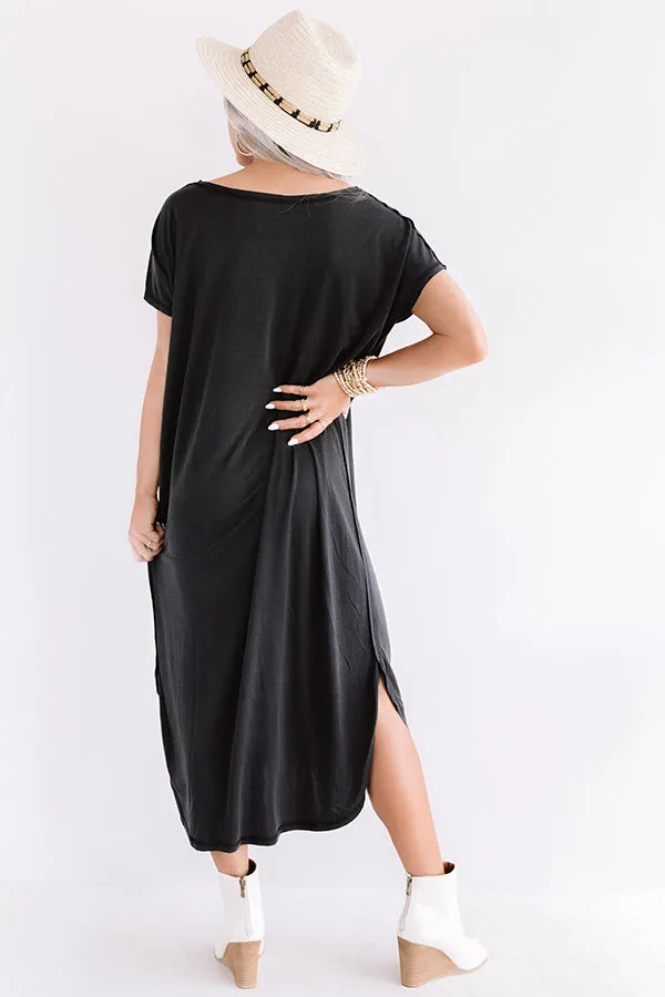 Huntington Beach Happy Hour Midi In Black