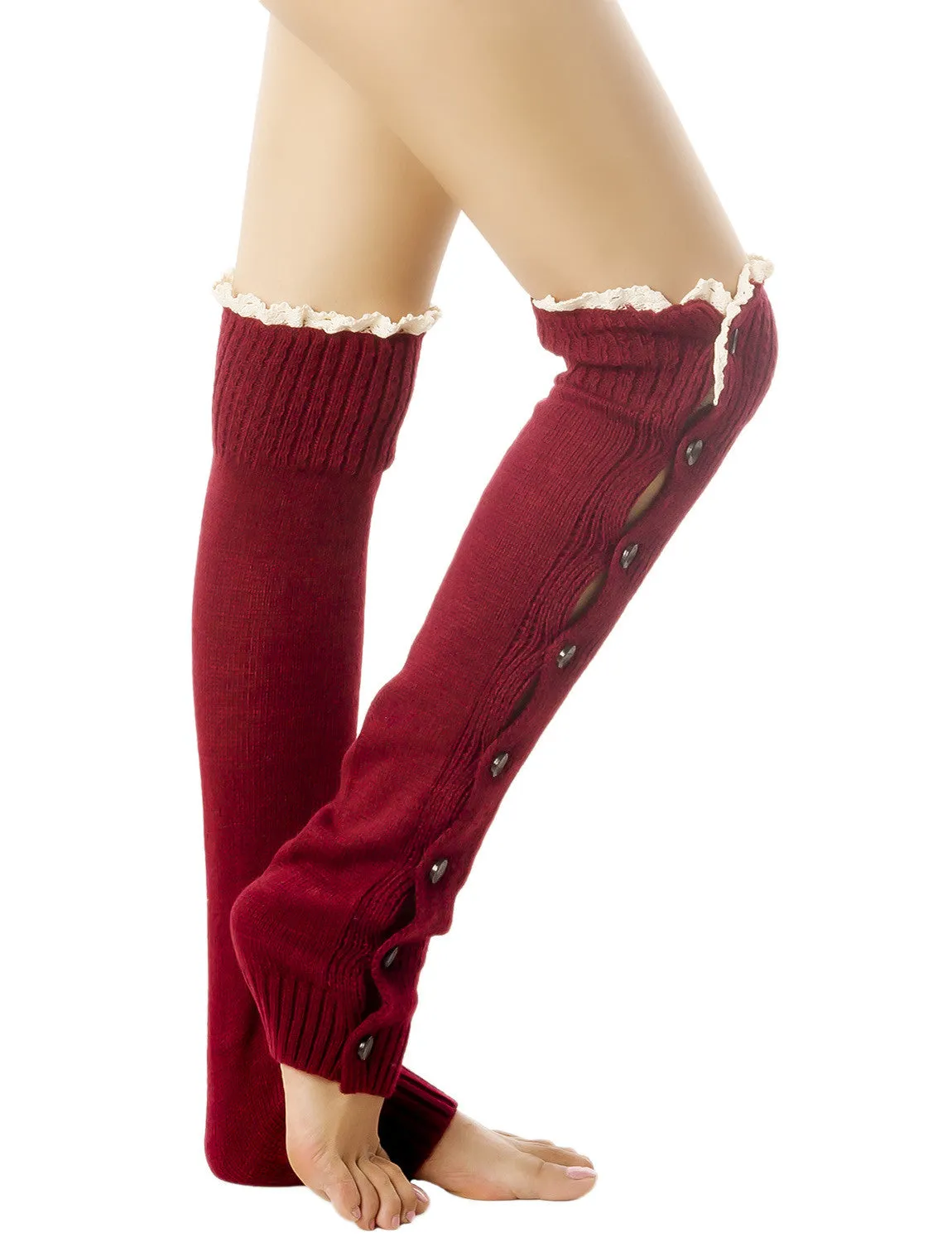 iB-iP Women's Ballet Dancer Fashion Button Stretch Leg Warmer