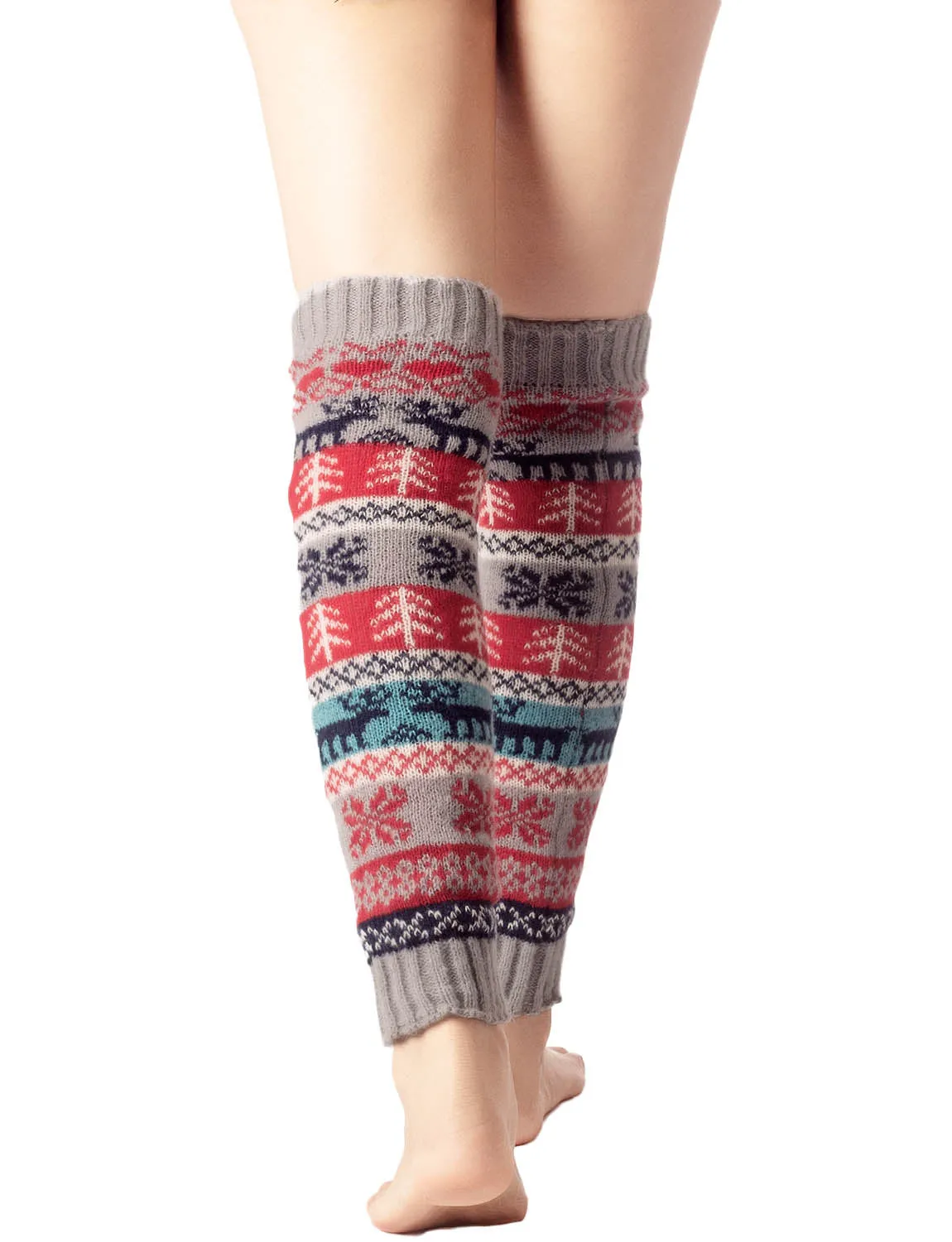 iB-iP Women's Ballet Dancer Stitching Holiday Pattern Stretchy Leg Warmer