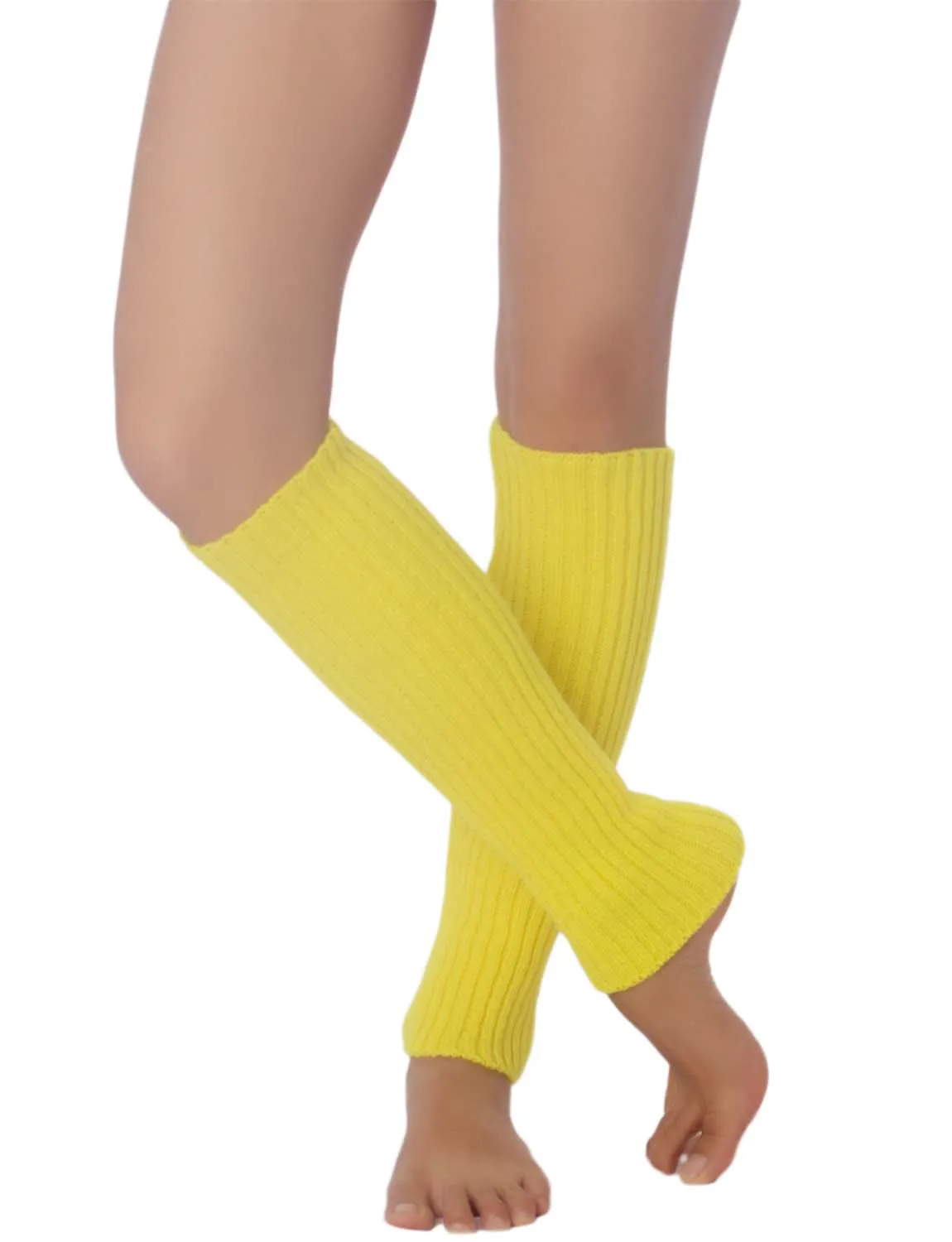 iB-iP Women's Leg Warmers Ballet Dancers Neon Lime Green Warm Aerobics Costume