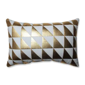 Indoor Christmas Glamour Triangle Gold-White Rectangular Throw Pillow