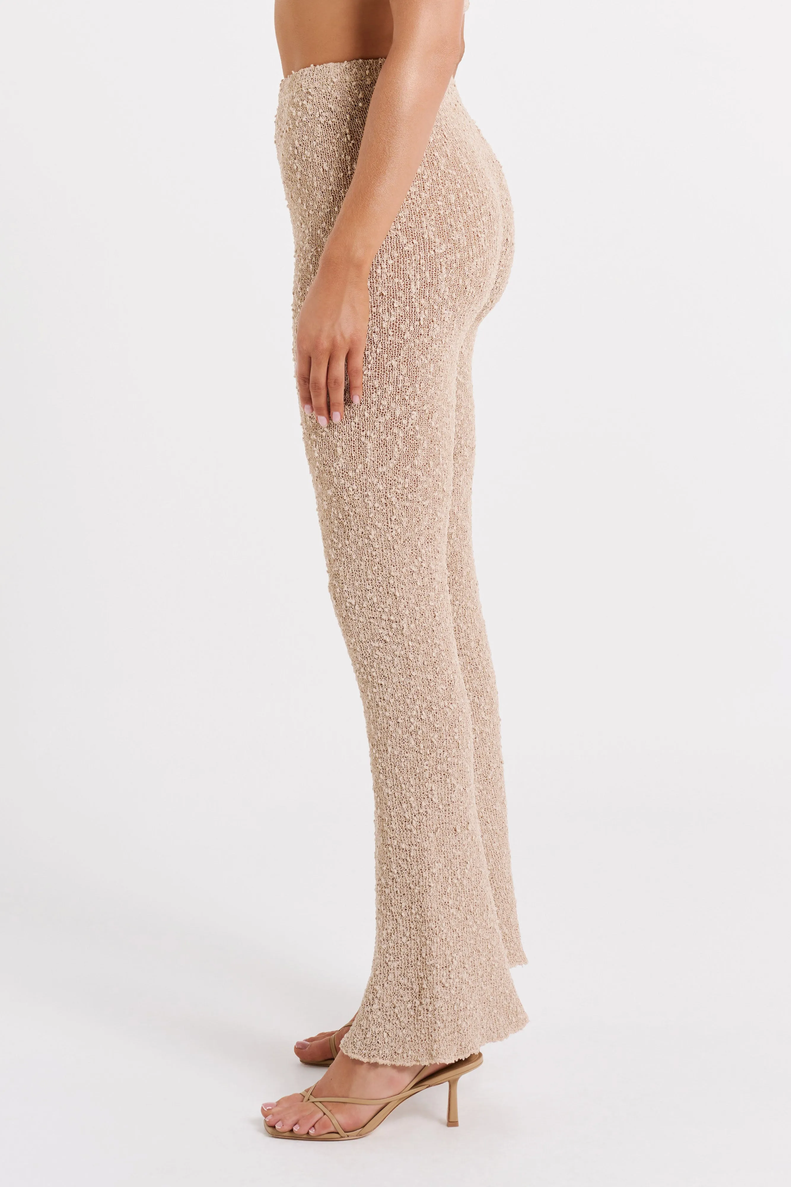 Irma Flared Boucle Pants - Wheat