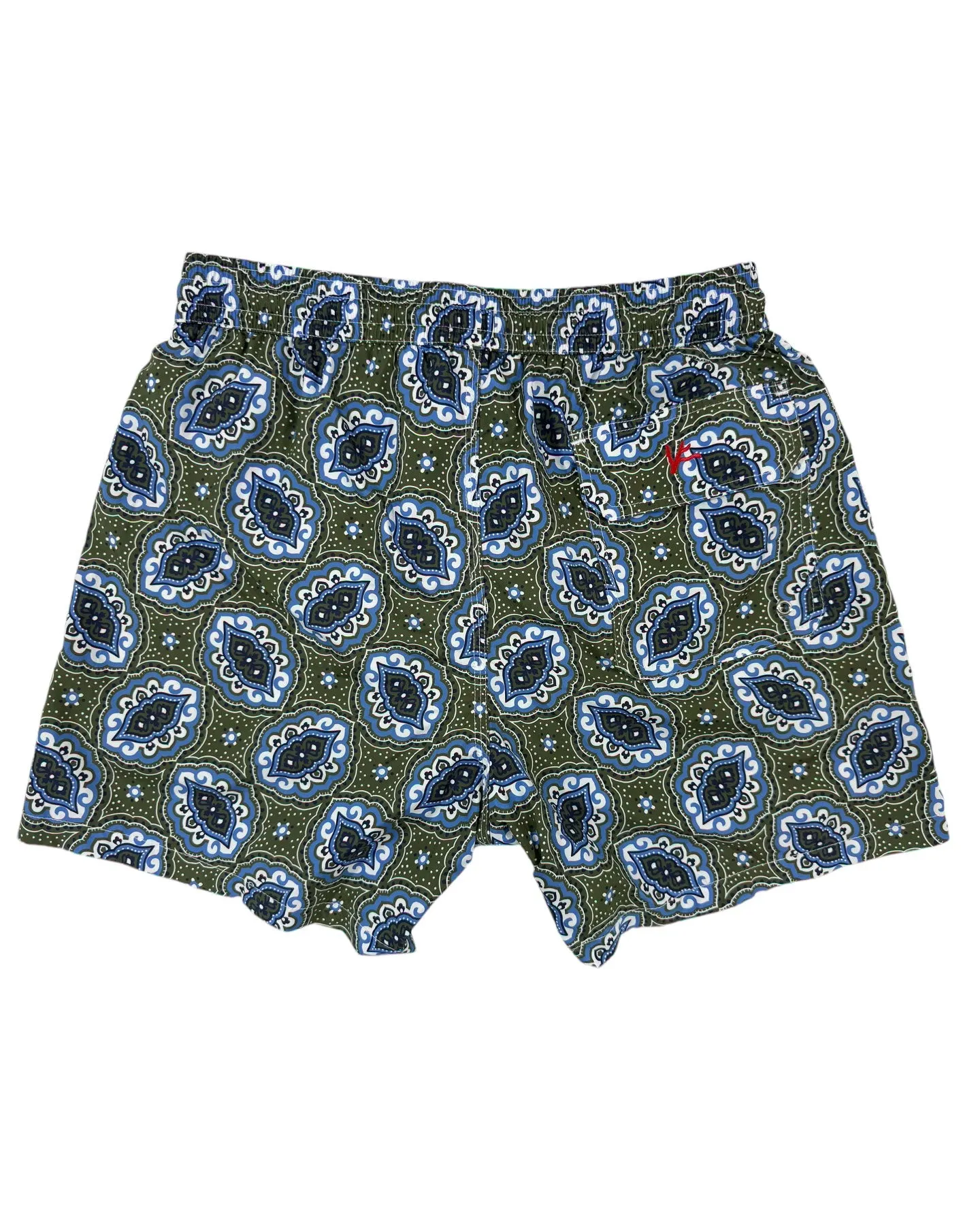 Isaia Swim Shorts Green Blue Medallion S - Men Swimwear