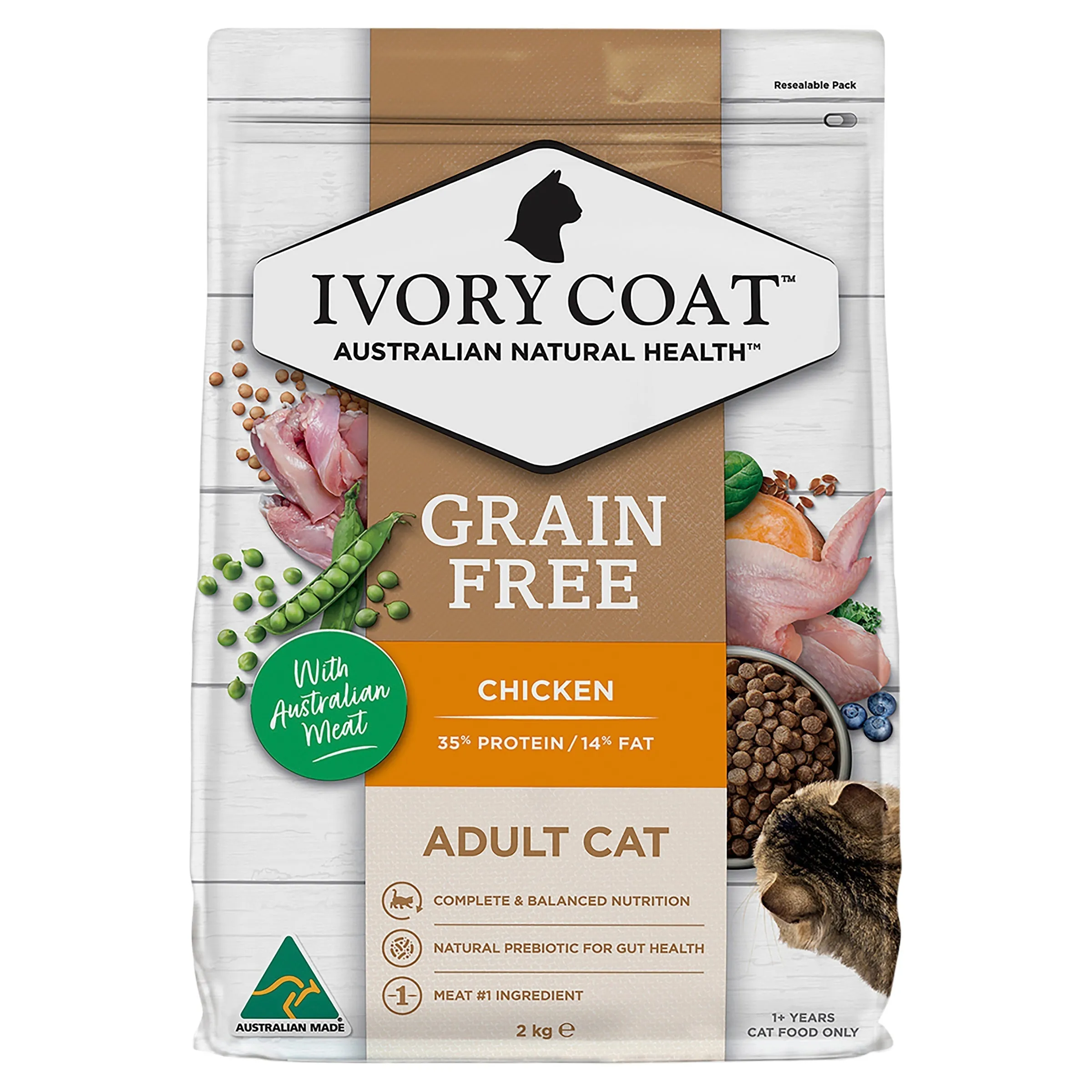 Ivory Coat Grain Free Chicken Adult Cat Dry Food 2kg