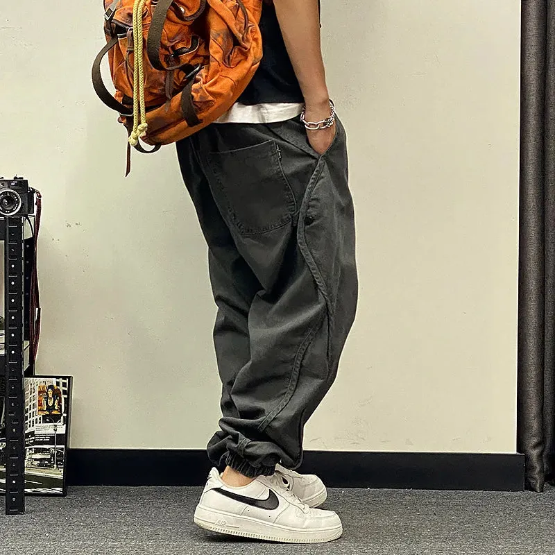 Japanese Streetwear Oversize Cargo Pants Men's Casual Joggers