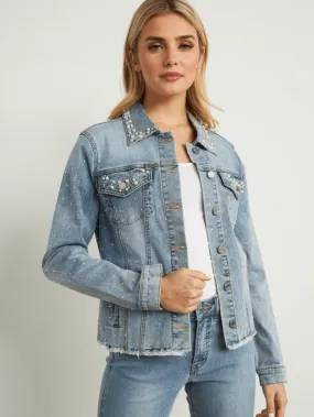 Joseph Ribkoff T Pearl Detail Denim Jacket 211905P 47