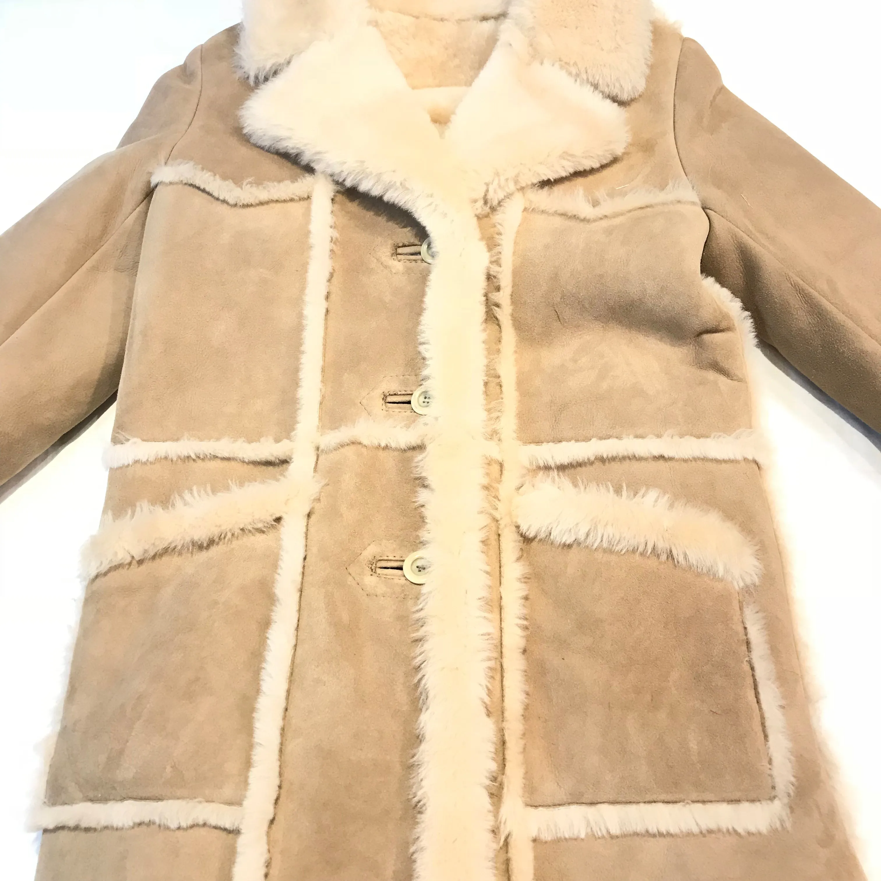 Kashani Ladies Natural Sherpa Lined Shearling Coat