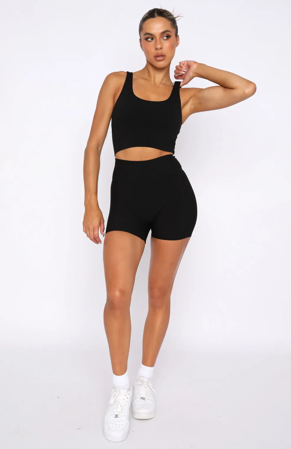 Keep Up High Waisted Shorts 4" Black