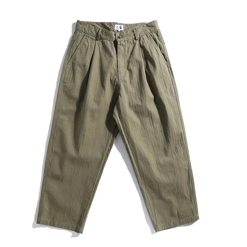 Khaki Cargo Pants Men Clothing Casual Harem Trousers