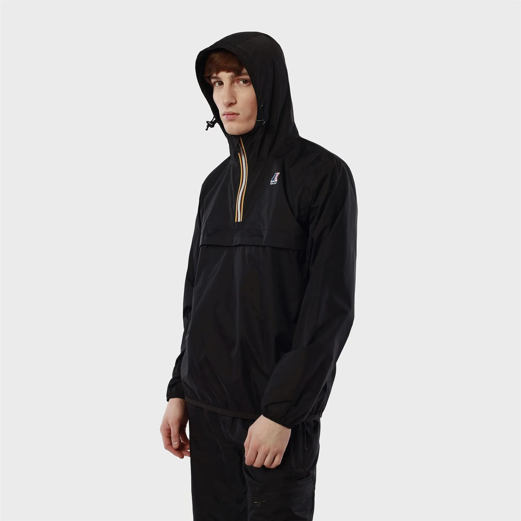 Leon - Packable Quarter Zip Rain Jacket in Black