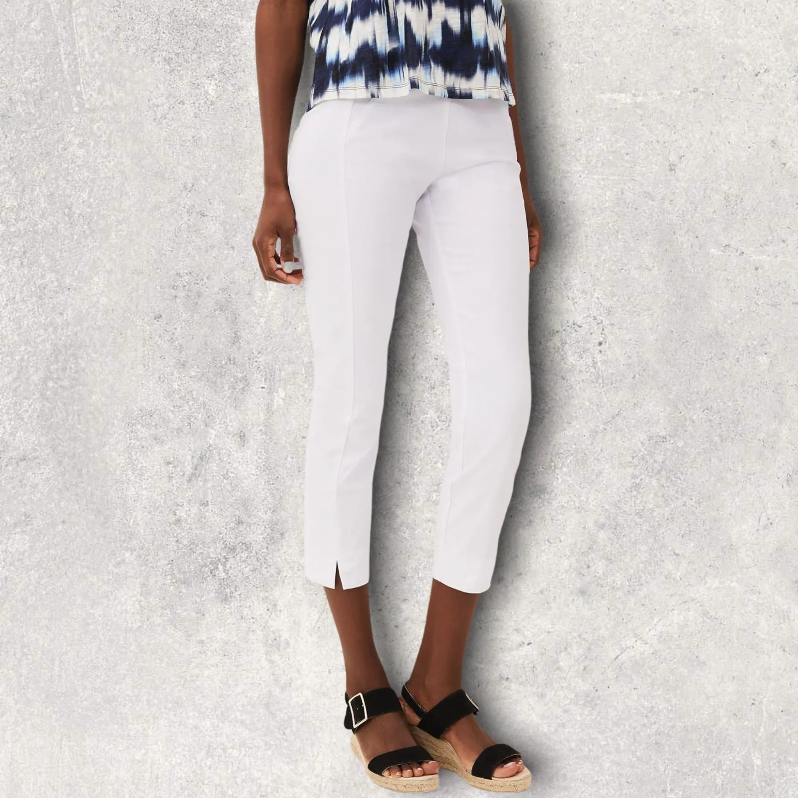 Libra White Cotton Summer Cropped Trousers UK 10 US 6 EU 38  RRP £89.95 BNWT