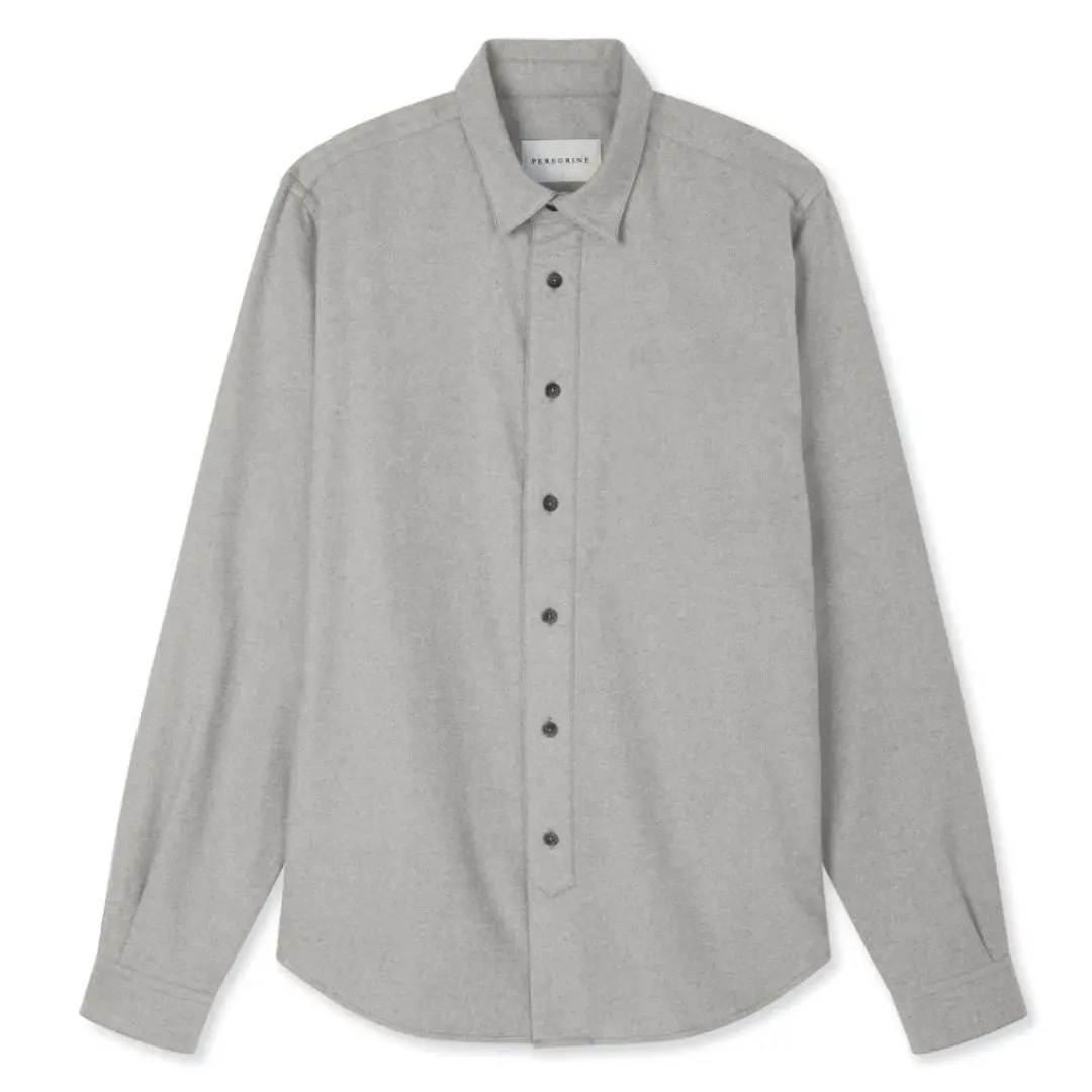 Light Grey Lounge Brushed Cotton Shirt