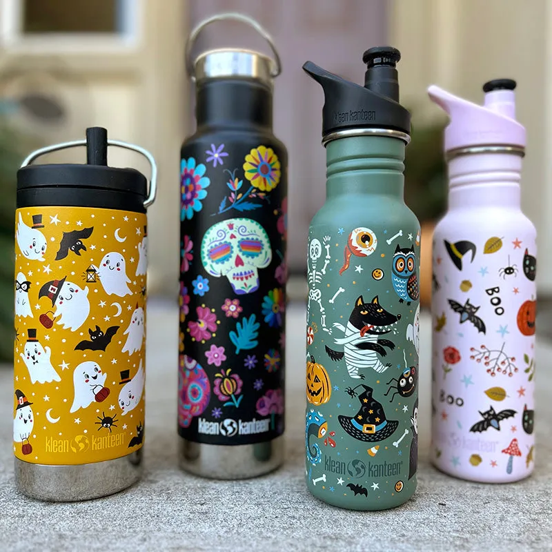 Limited Edition 20 oz Classic Insulated Water Bottle with Bamboo Cap - Skulls