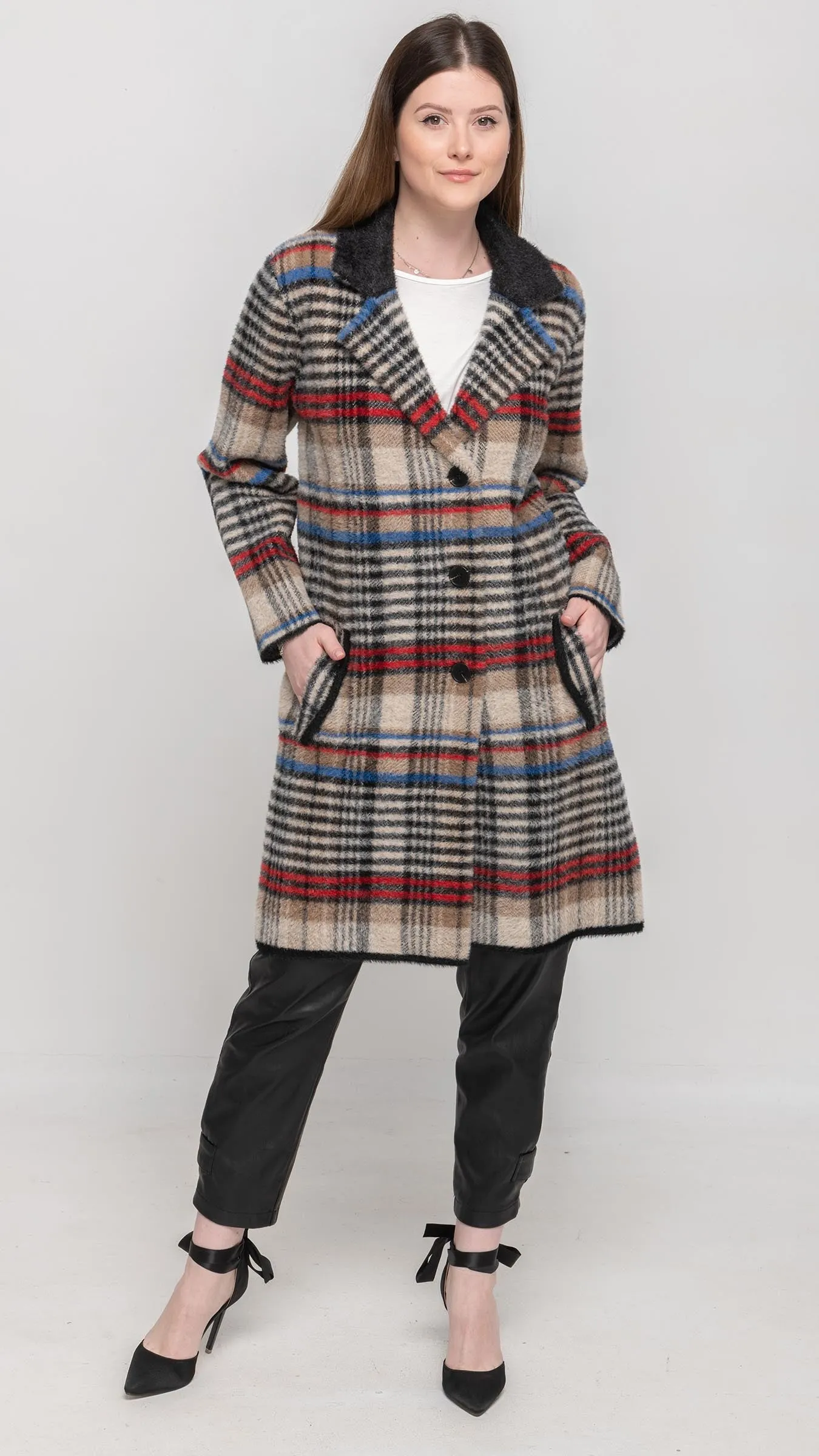 Long Jacket in Multi Colors Plaids