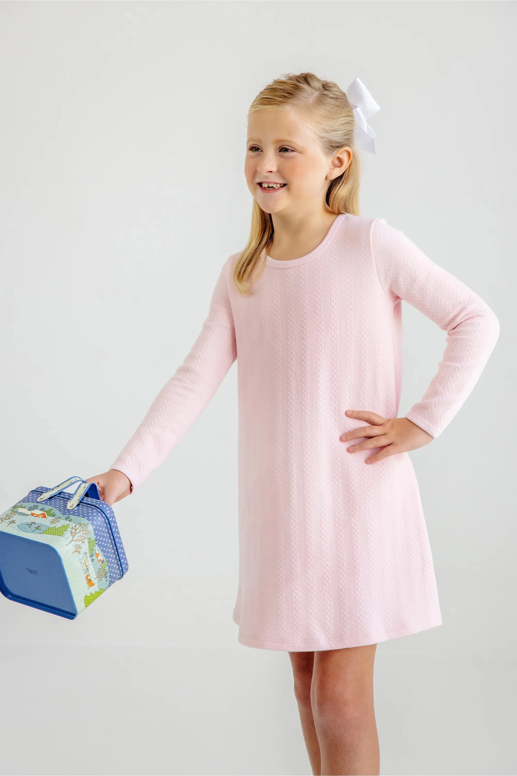 Long Sleeve Polly Play Dress (Quilted) - Palm Beach Pink