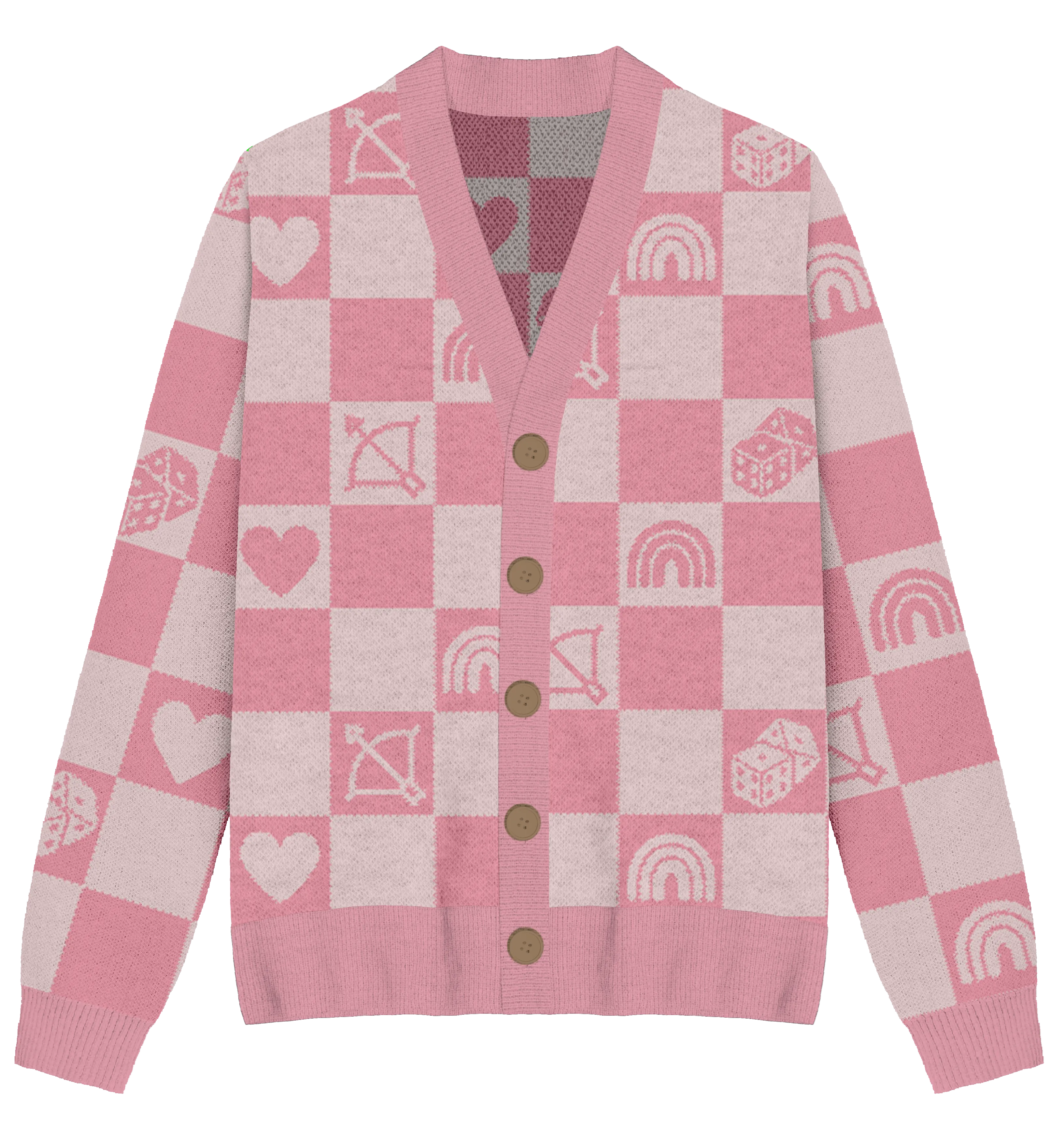 Lover Checkered Knit Cardigan