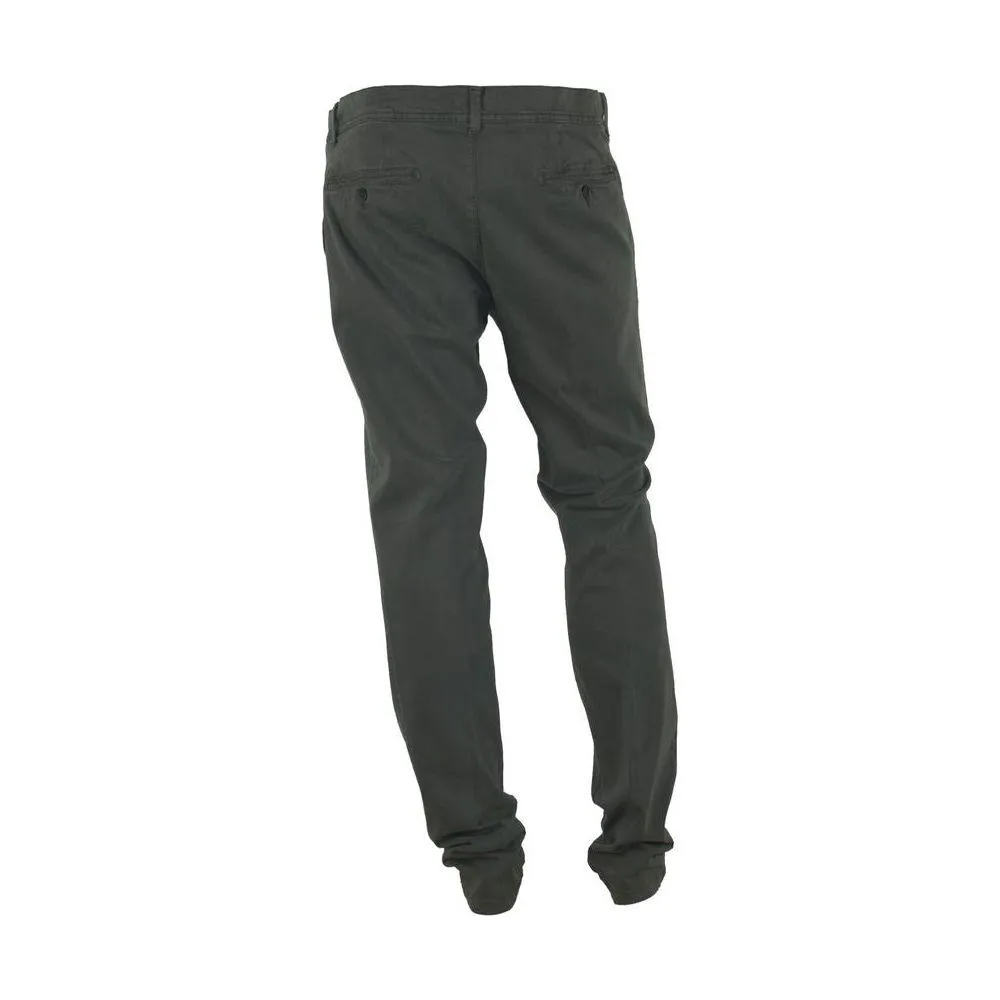 Made in Italy Elegant Gray Italian Cotton Trousers