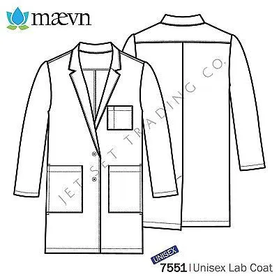 Maevn Unisex 3 Pocket Twill Lab Coat Style - 7551 Sizes XS - 5XL