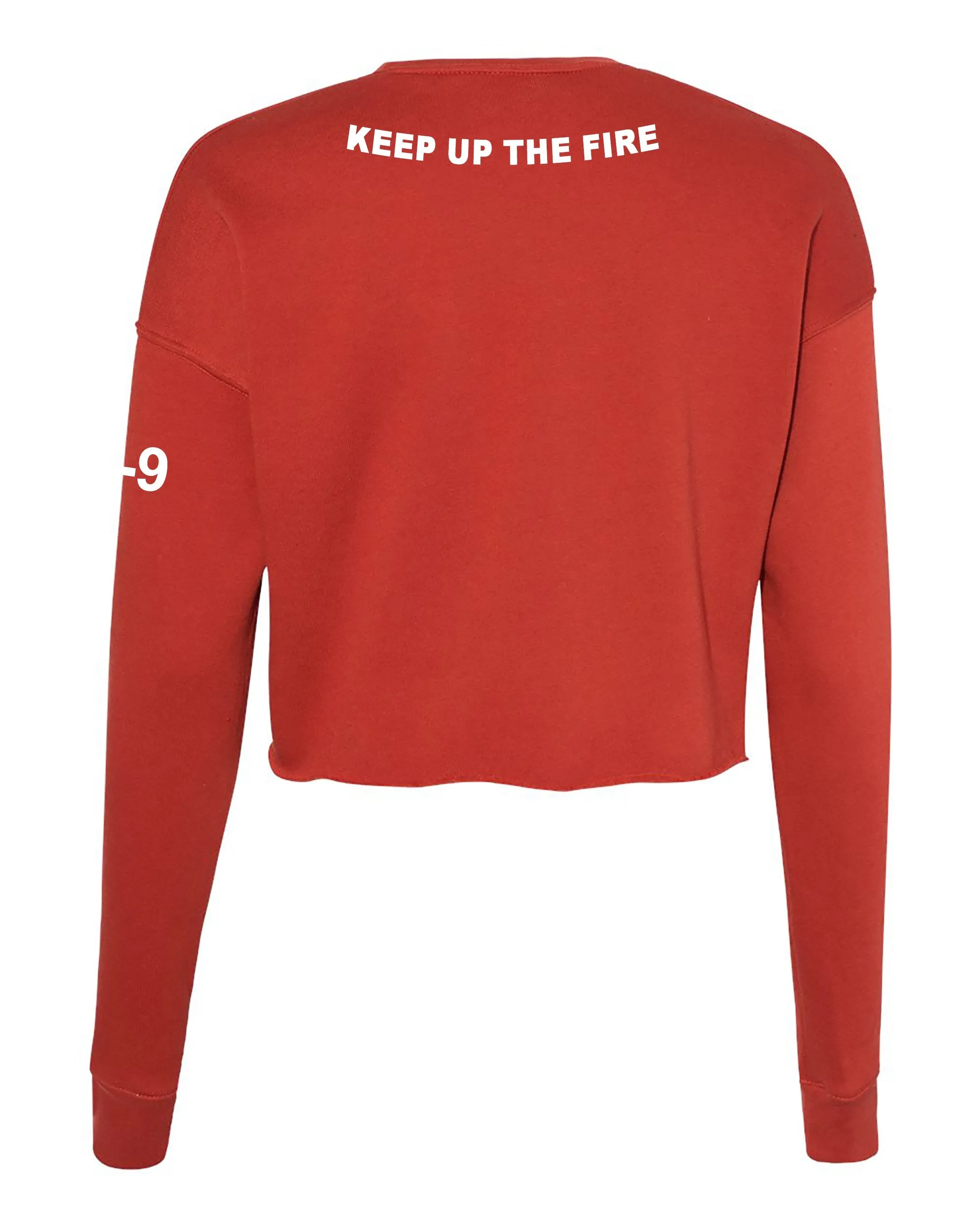 Manchu Women's Cropped Crew Fleece, (Text on Back). Comes in different colors and designs